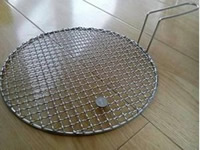 Round Stainless Steel Barbecue Grill Wire Mesh with Handle